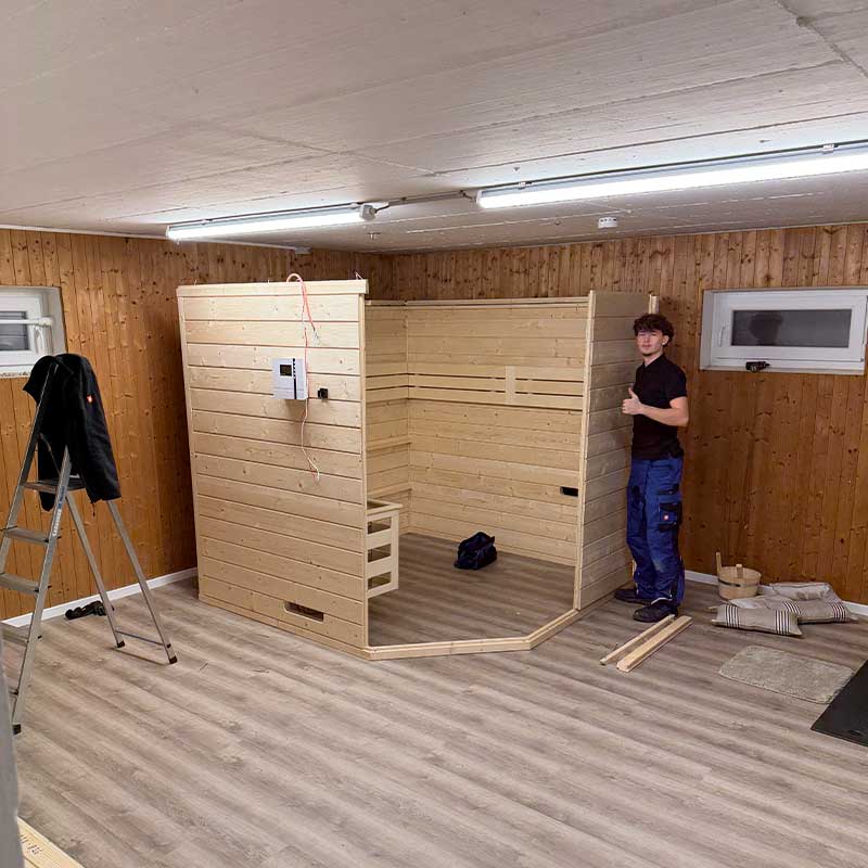 Aufbau einer Sauna nach einem Umzug in Meerbusch